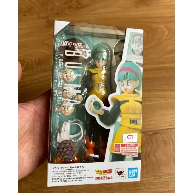 In magazzino Bandai Original Shf Dragon Ball Z Bulma Namekian Anime Action Figure PVC Assembly modelli da collezione giocattoli regali di festa