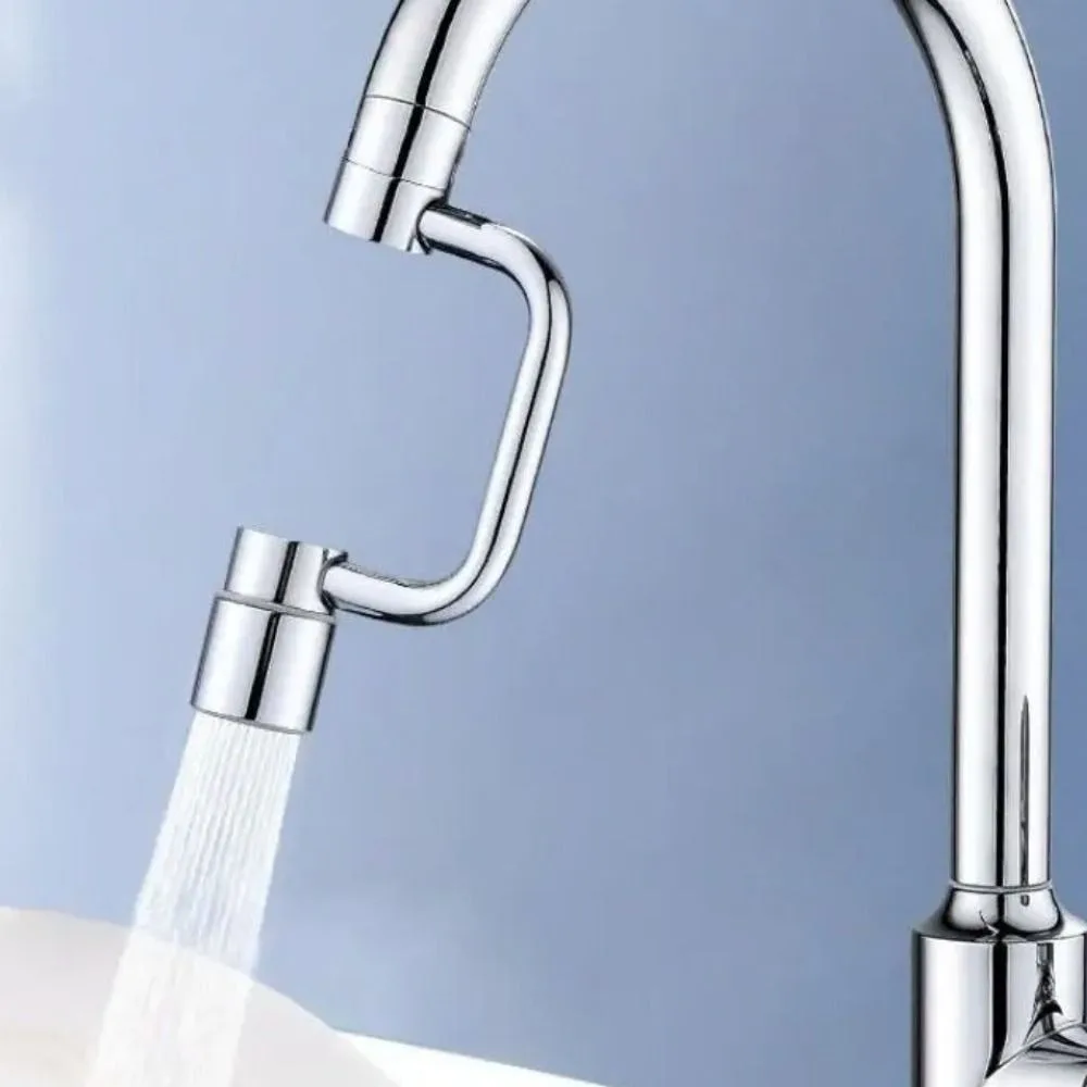 

Silver Faucet Extender U Shaped Alloy Rotating Spray Faucet 2 Gear Adjustable 1080° Rotation Faucet Nozzle Adapter Kitchen