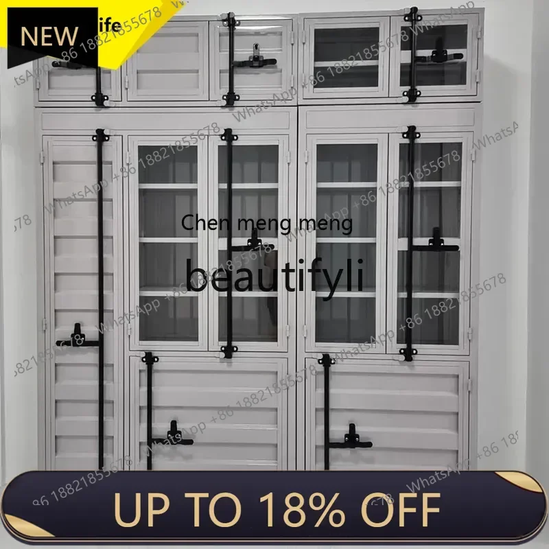 

P178 Industrial Style Storage Cabinet Bedroom Iron Art Household Shoe Cabinet Tool Container Wardrobe