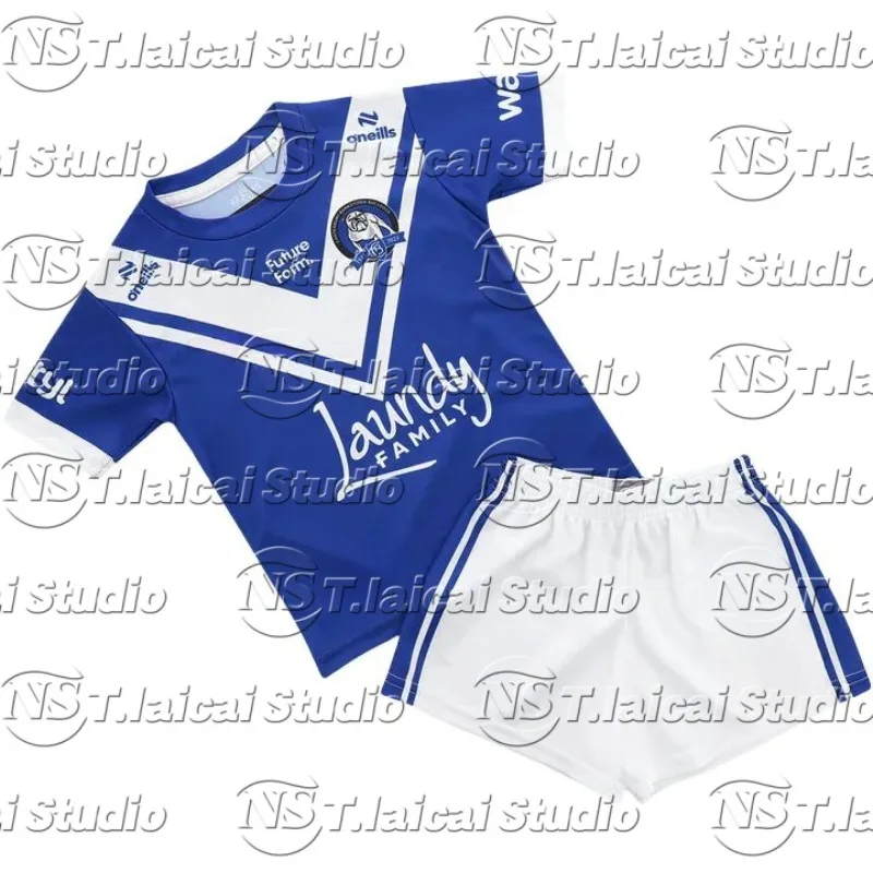 

2025 BULLDOGS HOME YOUTH Kids Kit RUGBY JERSEY Men And Women's Comfortable Breathable T-shirt And Shorts Kids Sets Sports Suit