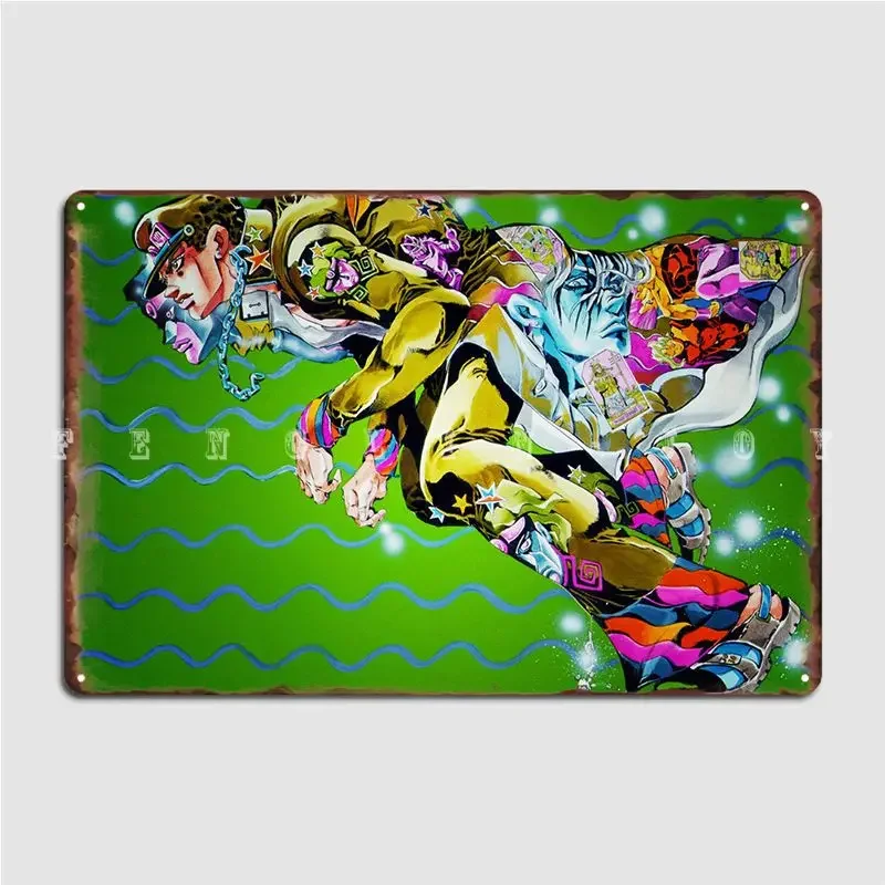 Jotaro Kujo Star Platinum Metal Sign Create Plates Pub Garage Club Home Tin Sign Posters