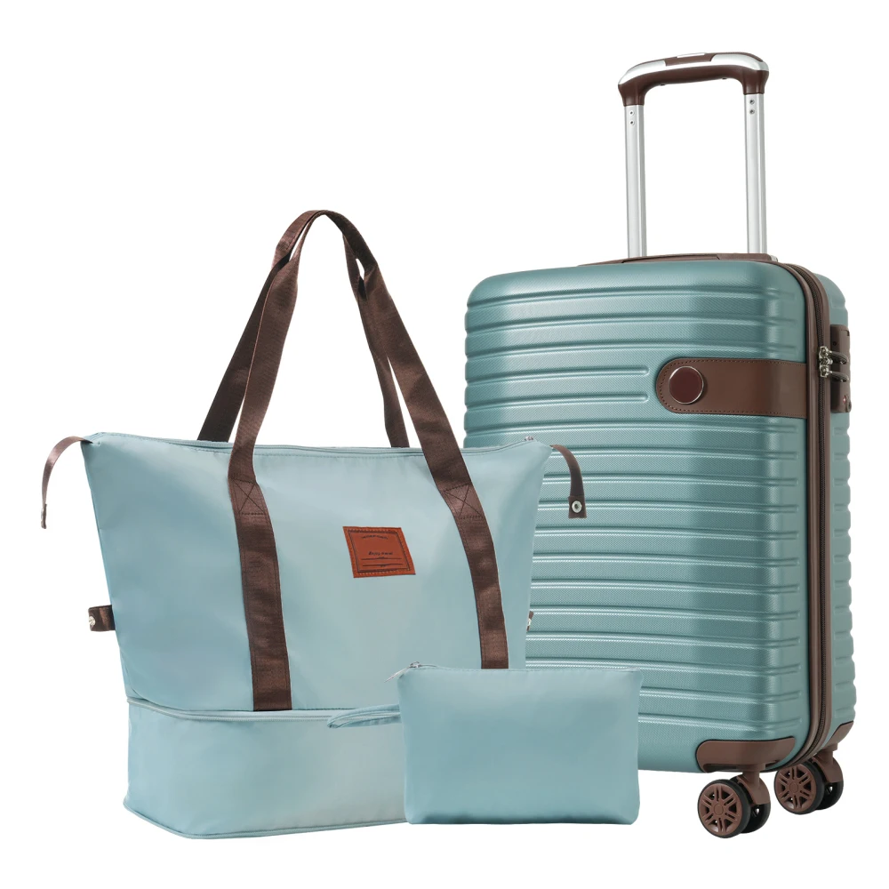 

20 inch 3Piece Luggage Sets Carry on Luggage 22x14x9 Airline Approved, Lightweight Hardshell ABS Suitcases with Wheels