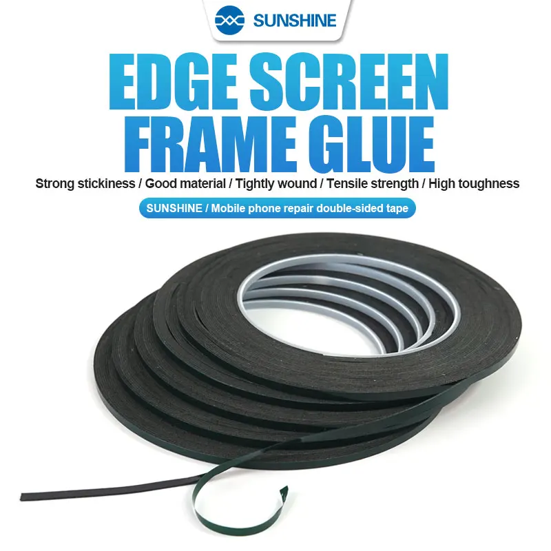 SUNSHINE 2mm 3mm 5mm Film vert mousse Double face bande forte autocollant pour Samsung Huawei bord de téléphone écran cadre colle