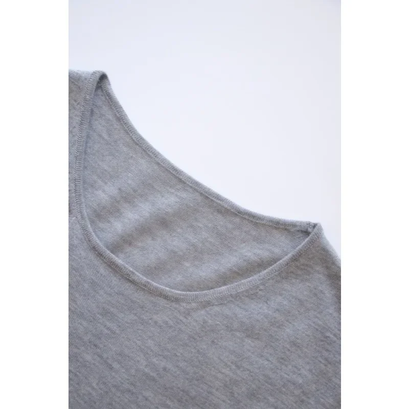 LUXURY Women's Minimalist Lazy Style Loose Thin Wool Knitted Vest, Round Neck, Old Money Style, New, Spring, Summer, 2025