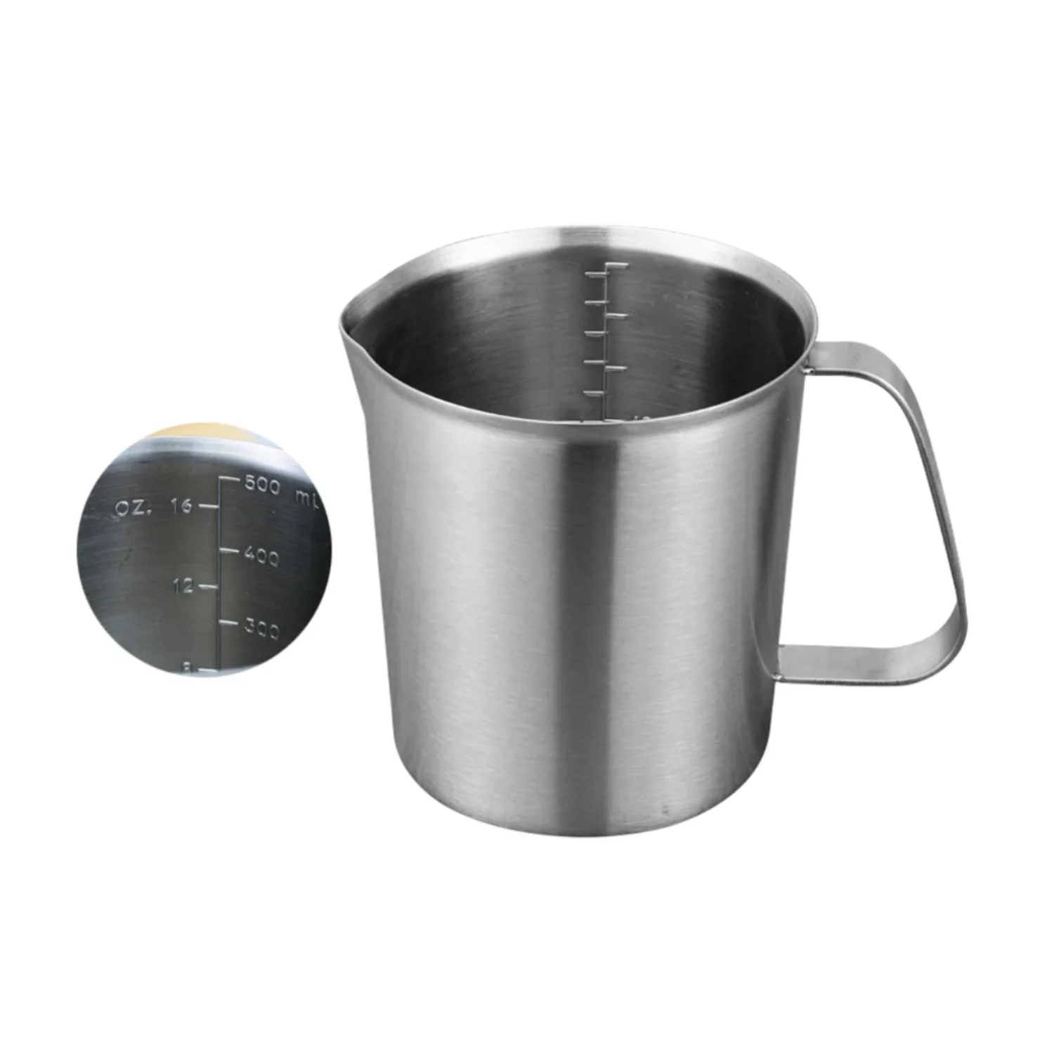 Practical Baking Liquid Large Capacity  Kitchen Thick Measuring Cup Coffee With Scale Nozzle Design Tea Milk Stainless Steel
