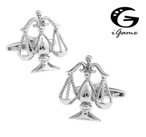 iGame Men Jewellery Libra Cufflinks Silver Color Copper Novelty Balance Design Best Gift For Men