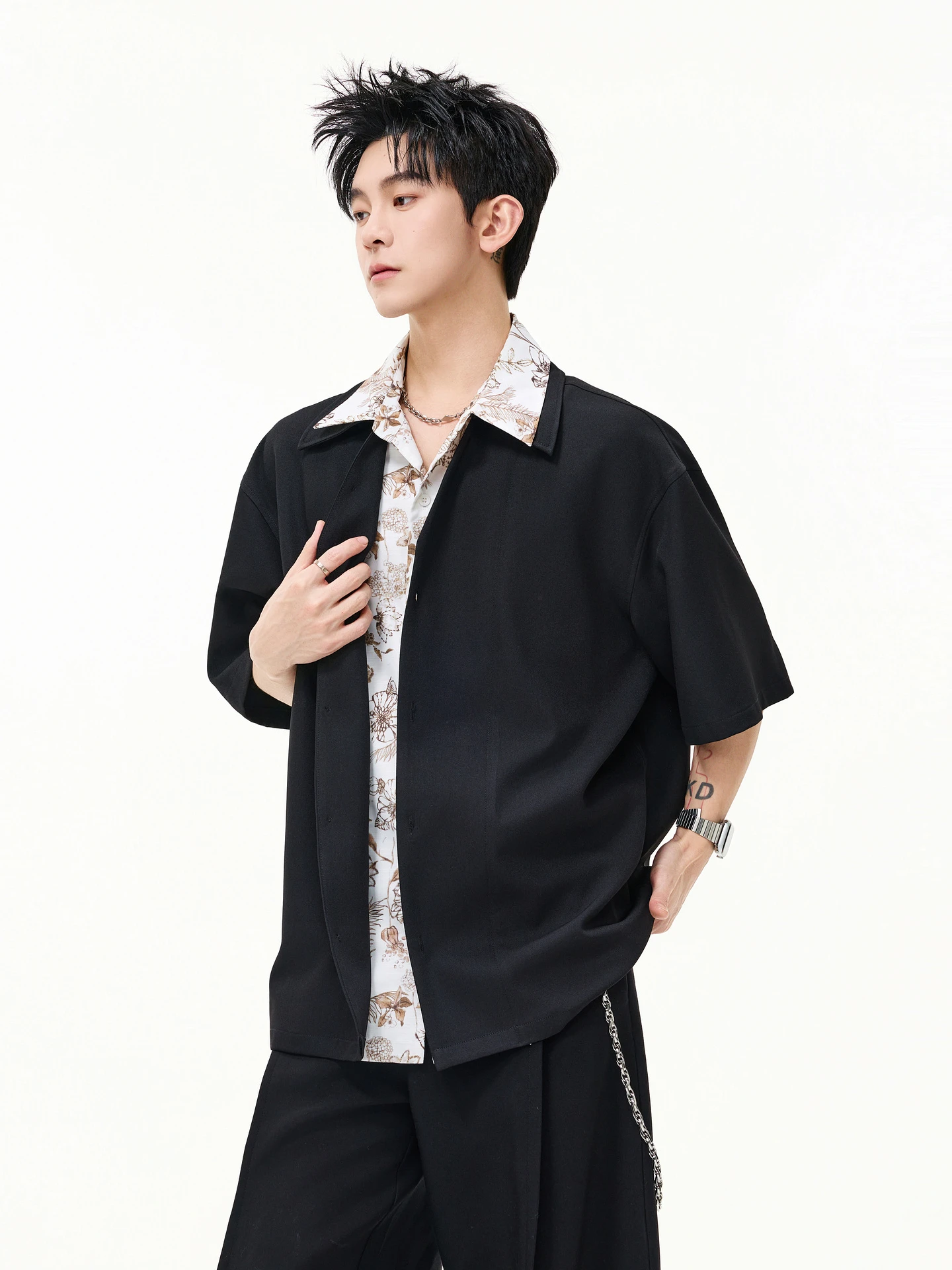 

Летняя повседневная рубашка с коротким рукавом для мужчин и женщин, свободного кроя, в стиле пэчворк, удобная, дышащая, молодежная модная рубашка