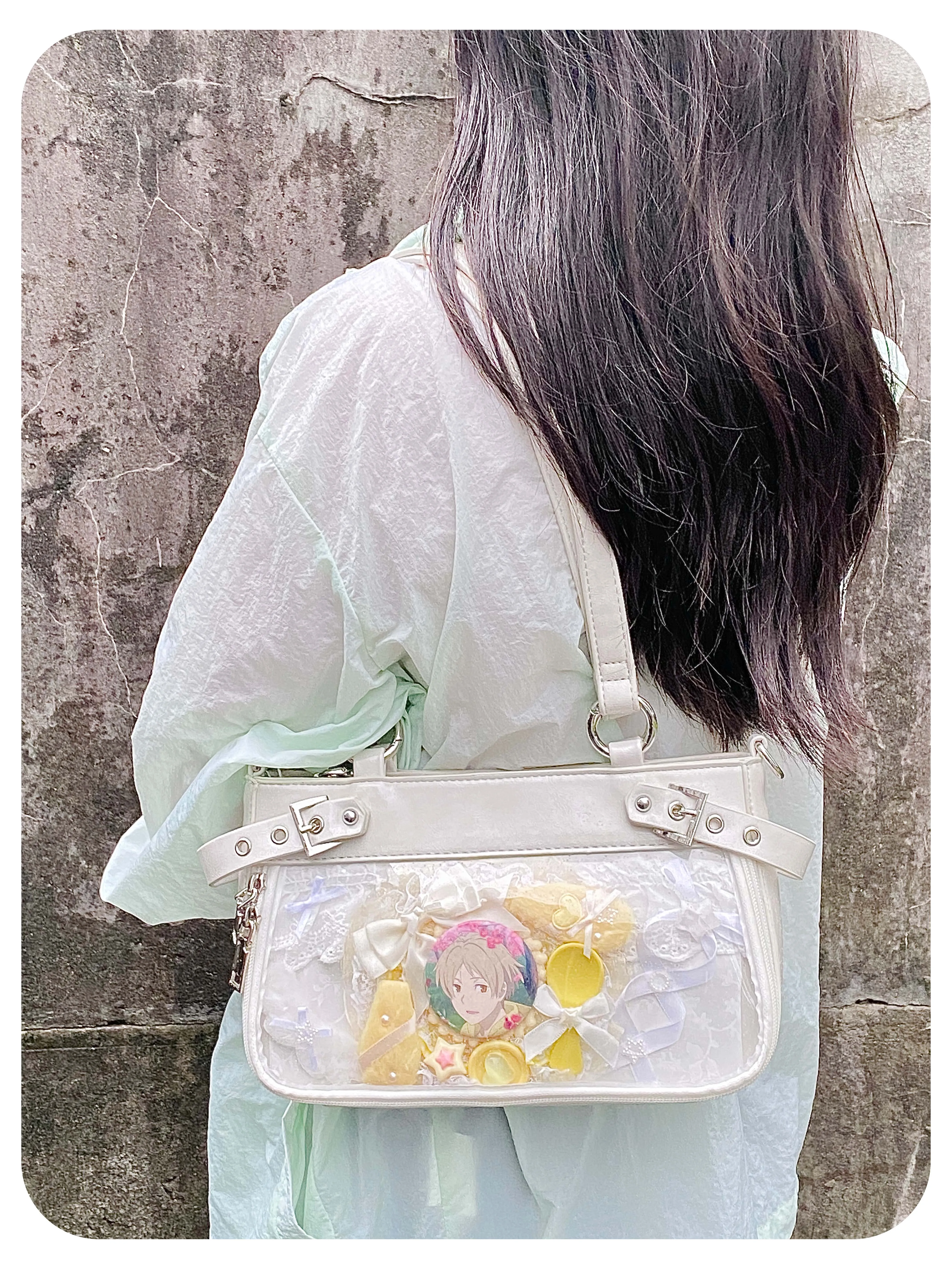 Bandolera de hombro de exposición de cómic bidimensional japonés, bolso Ltabag diario para mujer, pequeño entrada de alimentos, estrella para perseguir mijo, chica