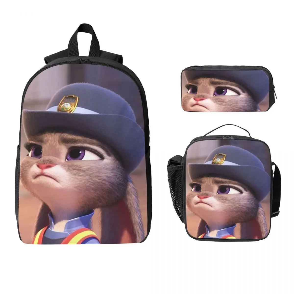 

Zootopia (17) Рюкзак Студенческий рюкзак для мальчиков и девочек Школьная сумка Компьютерные сумки на плечо 3 шт. Изолированная сумка для обеда Пенал