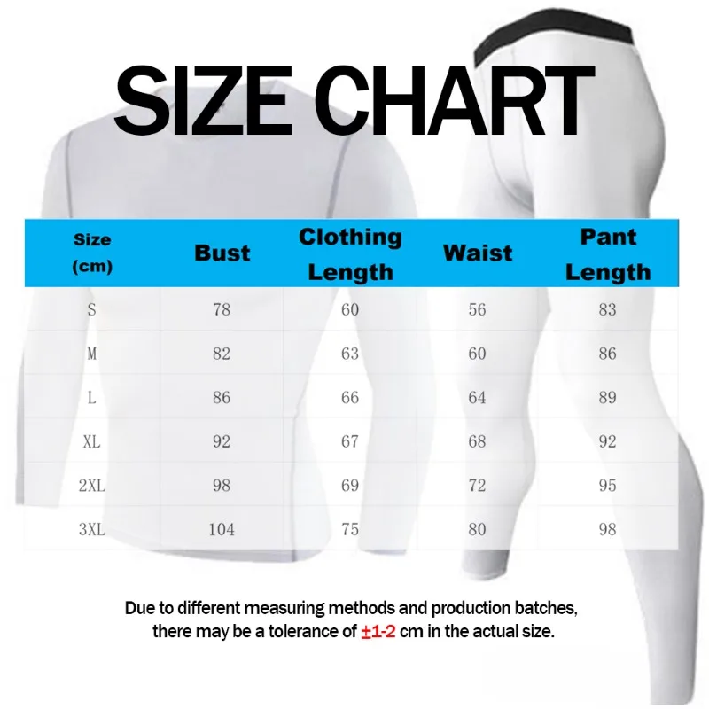 Men's long sleeved thermal underwear set, compression sportswear quick drying set, fitness jogging suit