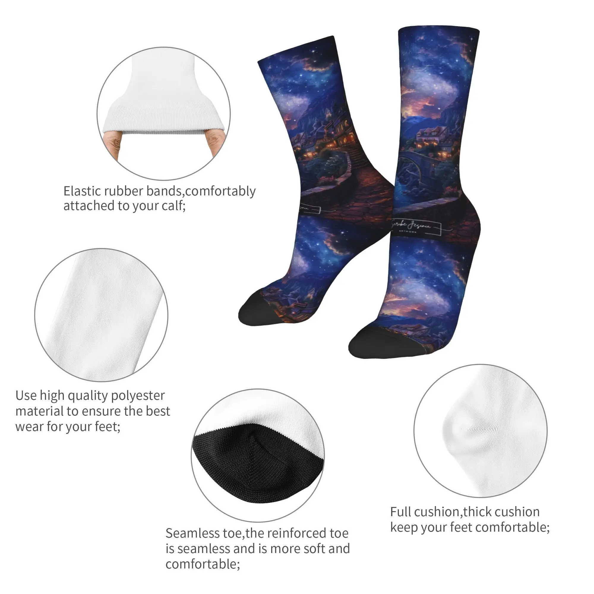 Velaris City of Starlight  Socks  Korean Stockings Winter Non Slip Men Socks High Quality Design Cycling Socks
