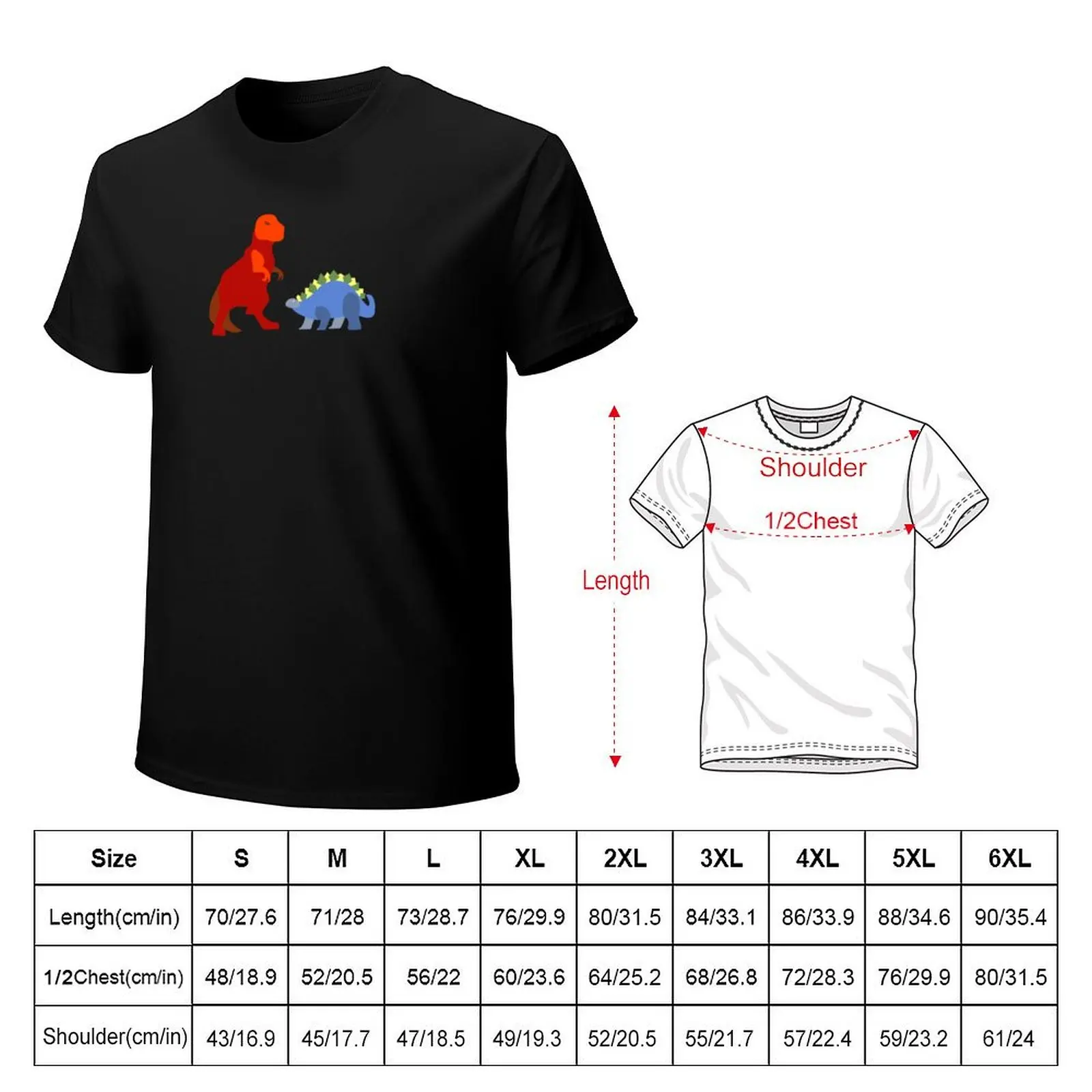 Tyrannosaurus Rex & Stegosaurus T-Shirt Heavy Duty Casual Work Tee