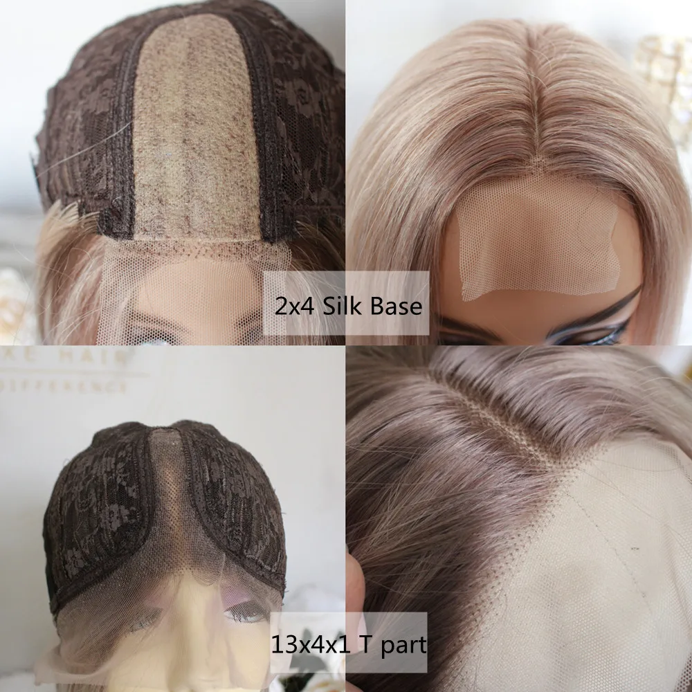 Long Straight Lace Wig Highlight Brown Blonde Colored Synthetic Lace Front Wig for Women 13x1 T Part Wig Pelucas De Mujer