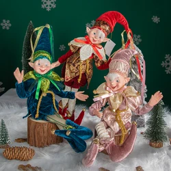 Christmas Little Boy Red Christmas Plush Leg Elf Doll Silver Hanging 2026 New Year Decoration Tree Toppers Christmas Elves Gifts
