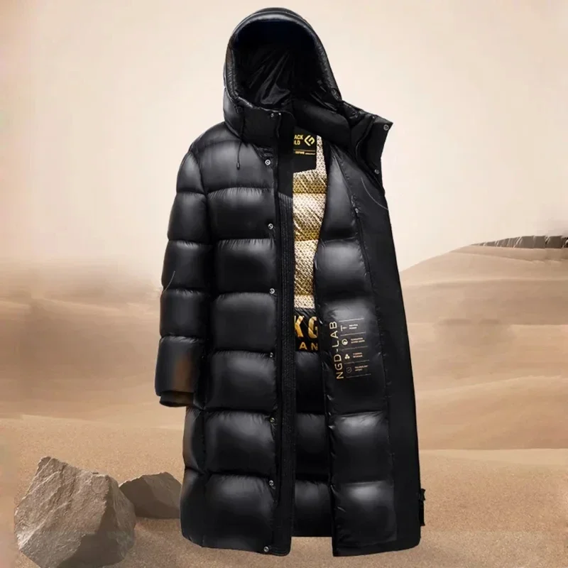 Long Down Jacket Men Winter Waterproof Goose Down Jacket Woman Coat High Quality Puffer Jacket Men With Hood Feather Jackets Man