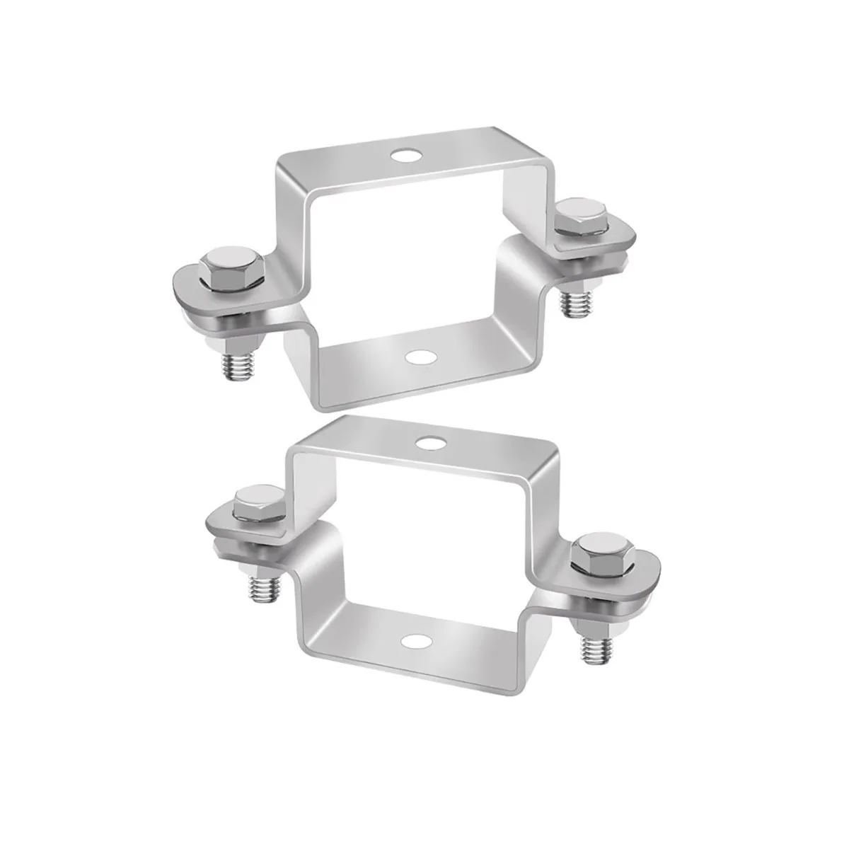 304 Stainless Steel Double Square Tube Clamping And Fixing Bracket Thickened With Holes Saddle Type Clamp U - Shaped Hose Clamp