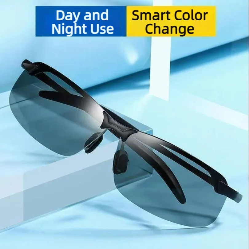 color-changing sunglasses for male drivers, driving glasses, fishing sunglasses, dual-use day and night driving glasses