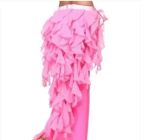 Nuovo stile Costumi di danza del ventre sciarpa di danza del ventre con nappa in chiffon per cinture di danza del ventre da donna 12 tipi di colori