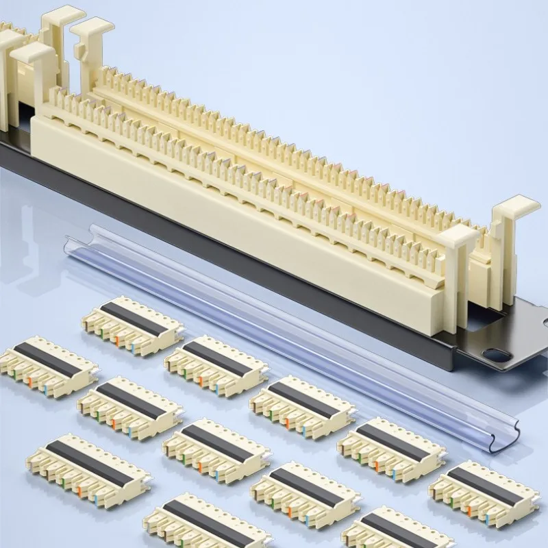 1U 19'' Bloque de cableado 110 montado en bastidor 100 pares de datos telefónicos y panel de conexión de voz
