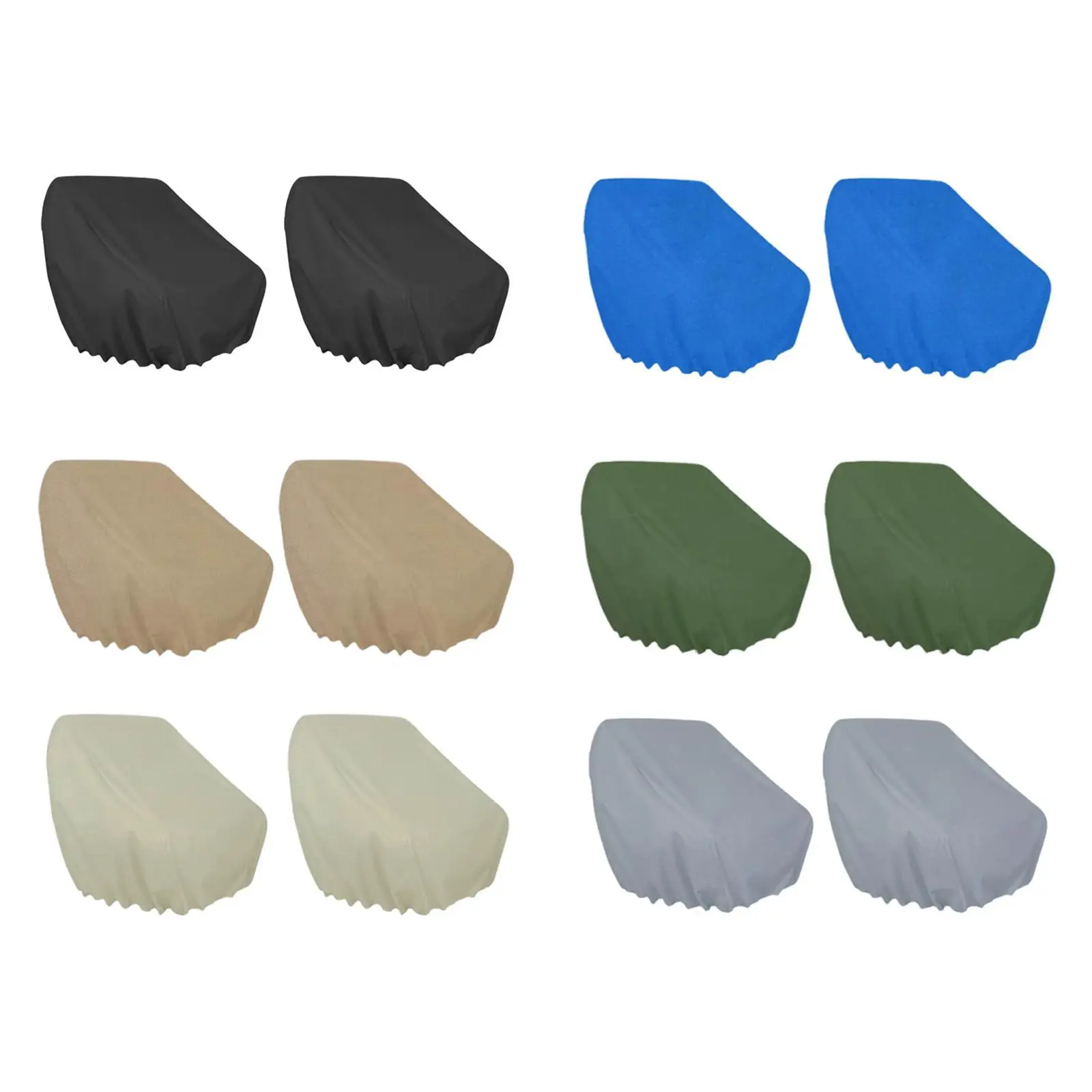 2Pcs Boat Seat Covers Easy Installation Universal Heavy Duty Water Resistant Dustproof Windproof Oxford Cloth Protectors