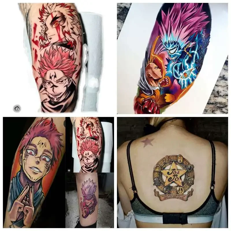 

Anime Jojo Jujutsu Kaisen Temporary Tattoos Cartoon Waterproof Fake Tatto Arm Leg Neck Cartoon Tatoo Body Sticker