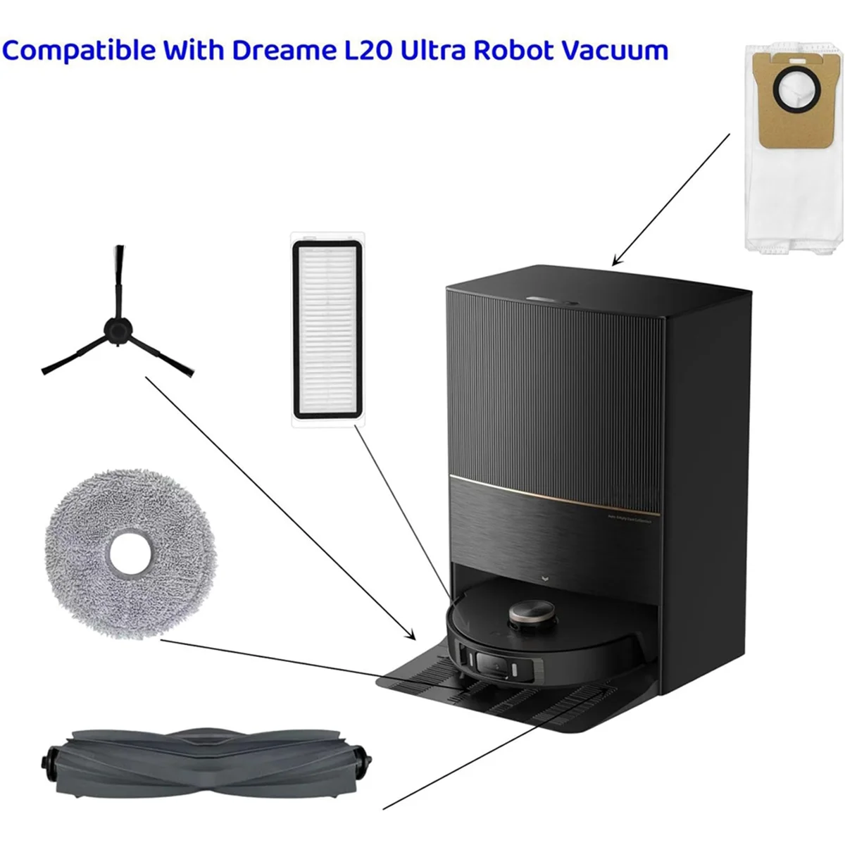 Dreame l20 ultra掃除機用アクセサリーキット,掃除機,メインブラシ,Hepaフィルター,モップクロス,ダストバッグ部品,卸売