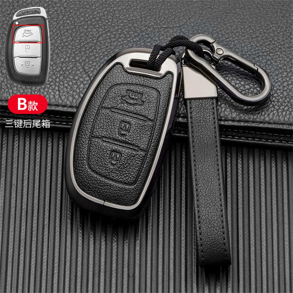 Car Key Case Cover For Hyundai IX25 IX35 I20 I30 I40 hb20 Santa Fe Creta Solaris 2017 3 Buttons Shell Accessories Car-Styling