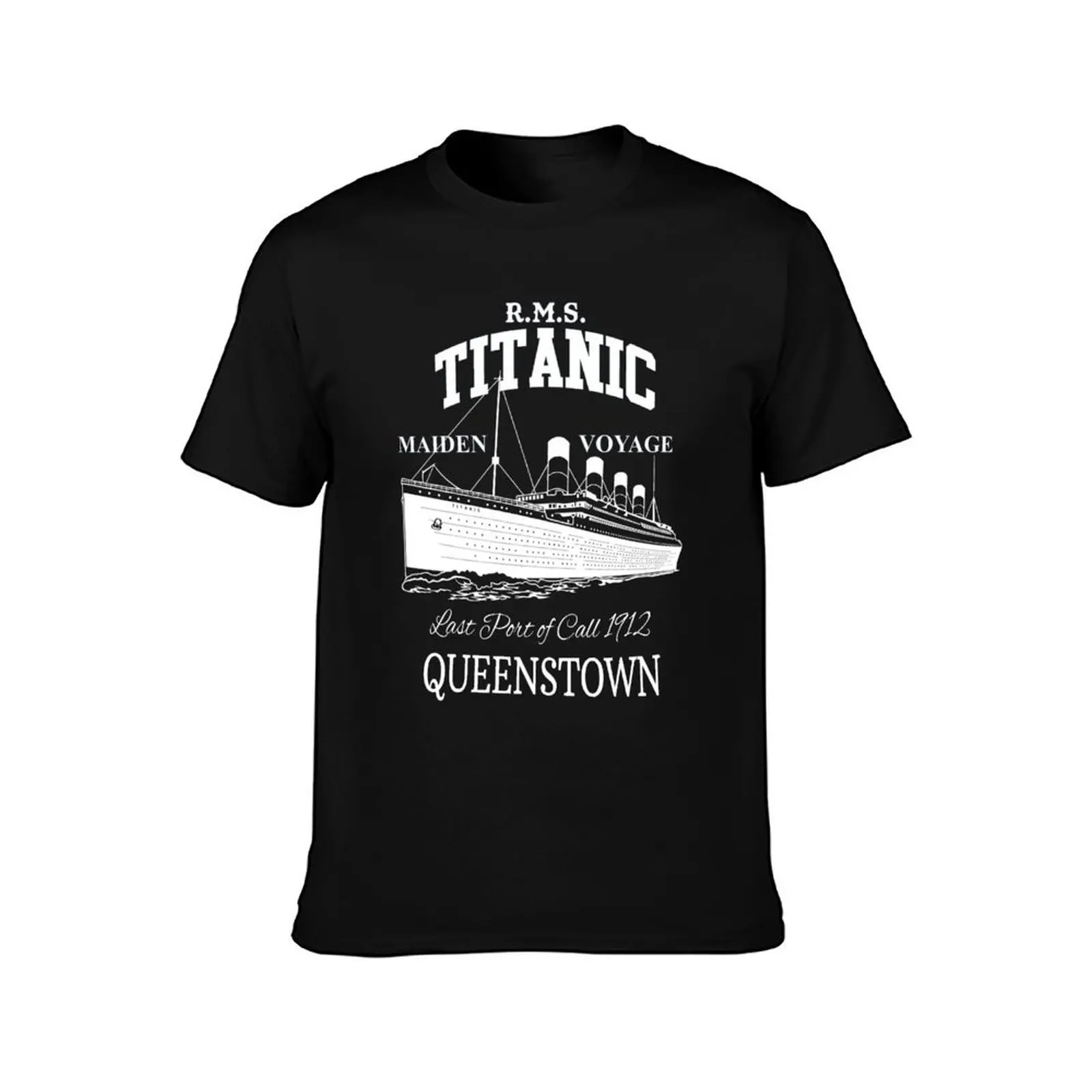 Titanic Vintage Poster Cruise Sinking Ship Atlantic Ocean T-Shirt, Classic Crew Neck Shirt, Breathable Cotton Everyday Tee