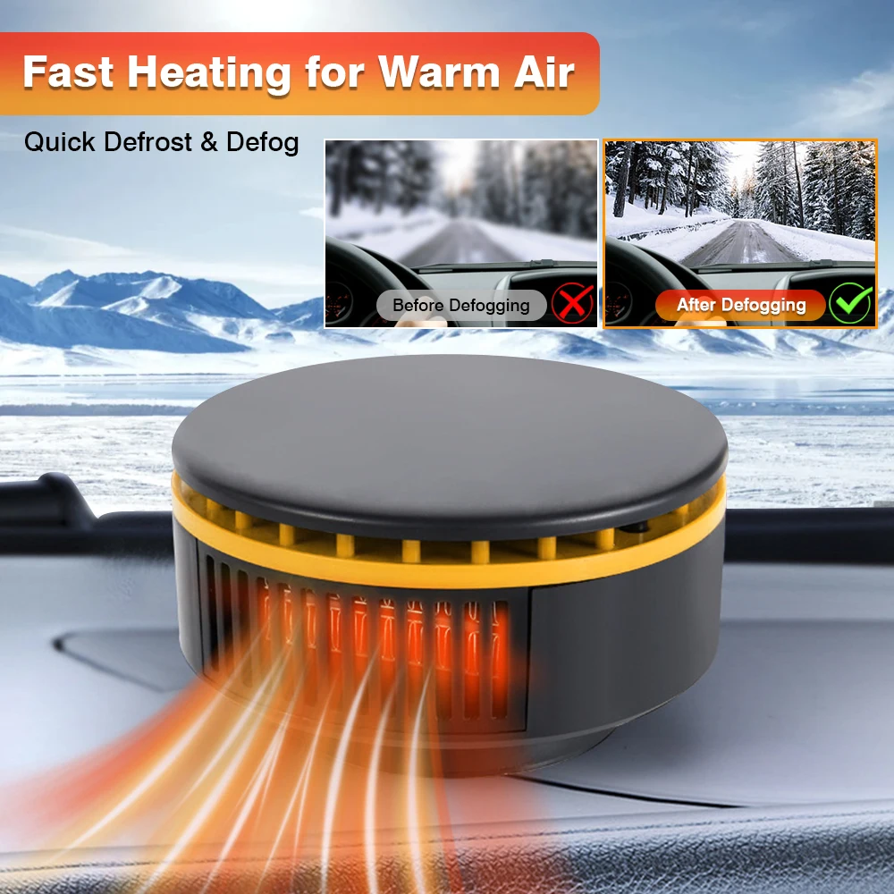 12V 150W 2in1 Portable Car Heater Fan Windshield Defrosting Defogging Fan 360 Adjustable  Winter Cooler  For Vehicles