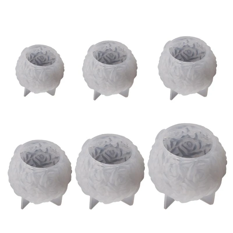 

91AC Scented Silicone Mold Rose Flower Ball Resin Epoxy Casting Mold Wax Mold Plaster Soap Mold Handmade DIY Craft