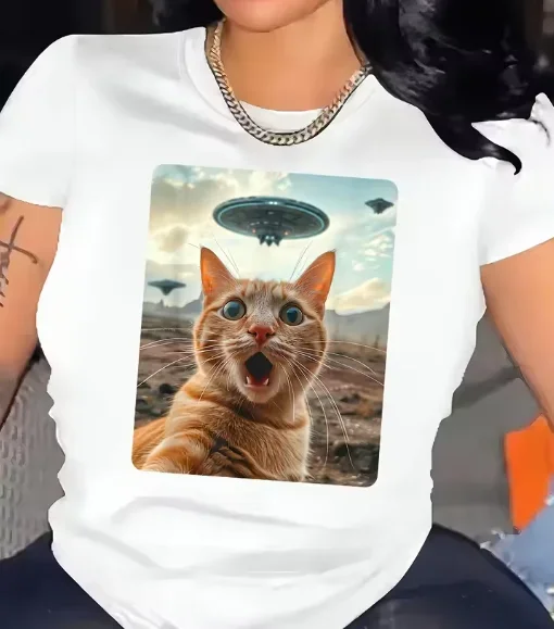 빈티지 여성 티셔츠 예쁜 여자 꽃 반 고흐 검은 고양이 해바라기 아트 티셔츠 팬들을위한 여름 봄 여성 티셔츠