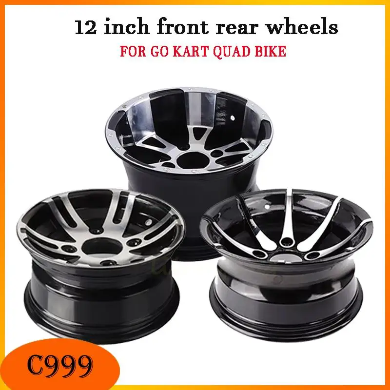 12 inch Aluminum Alloy Wheel Hub Front 12x6 Rear 12x8 Rims For ATV Go Kart UTV Quad Buggy Golf Cart 4 Wheeler Dirt Bike Parts
