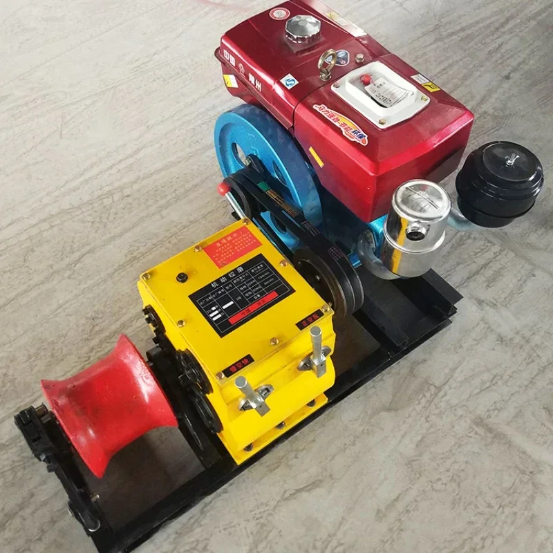 factory direct sales Diesel Stranding Machine 5 Tons 10 Tons Engine Driven Grinder Pull Power Cable 3 Tons  Pull Wood