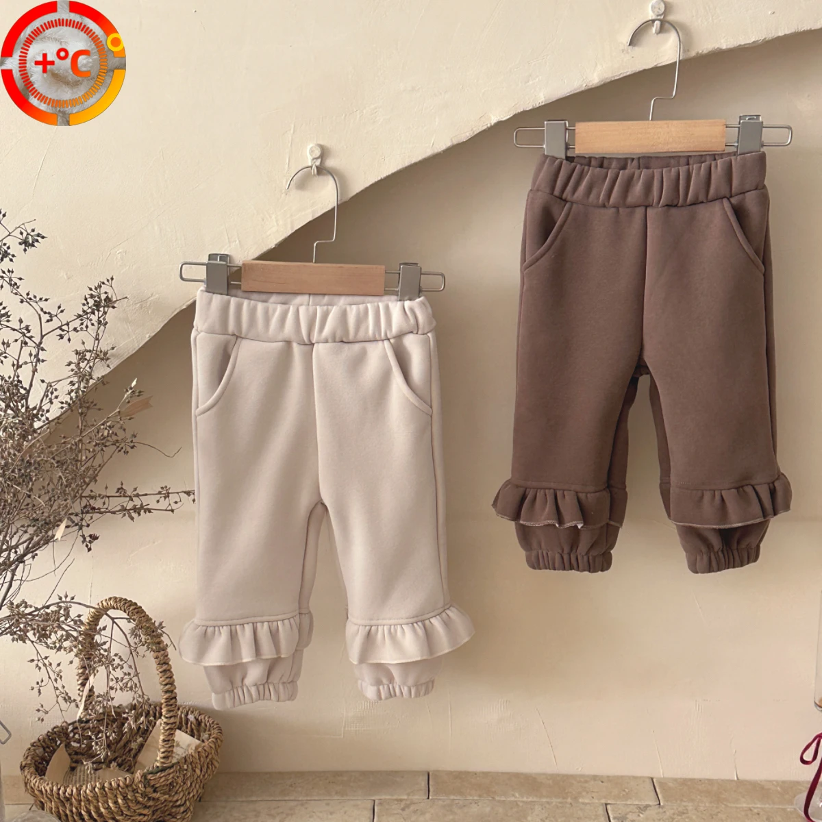 Baby Winter Pants Baby Girl Loose Casual Plush Thickened Pants Baby Fashion Outdoor Cotton Trousers Toddler Costume Baby Stuff