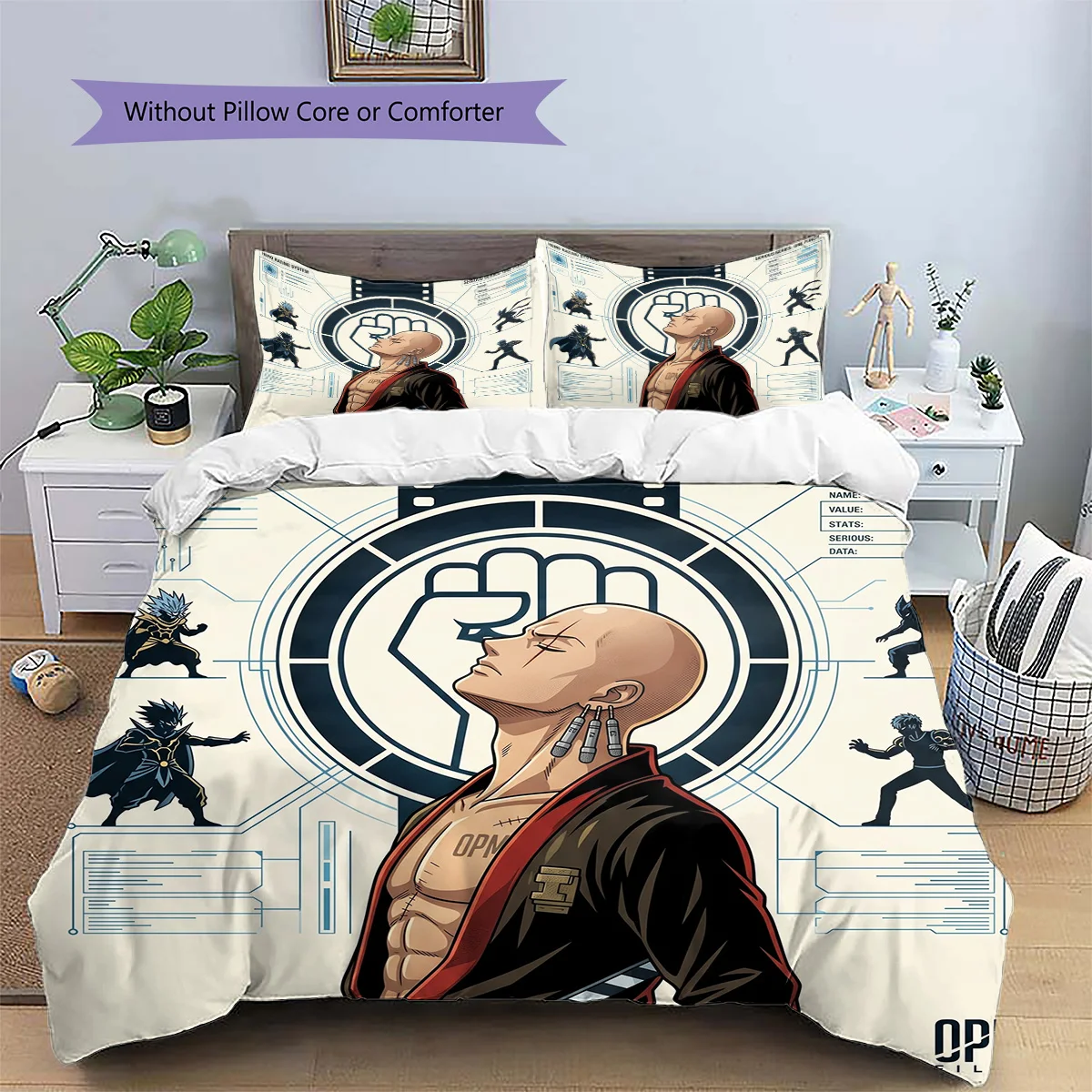 One Punch Man Pillowcase & Duvet Cover Set | Collectible One Punch Man Bedding | Gift for Fans YUN6511