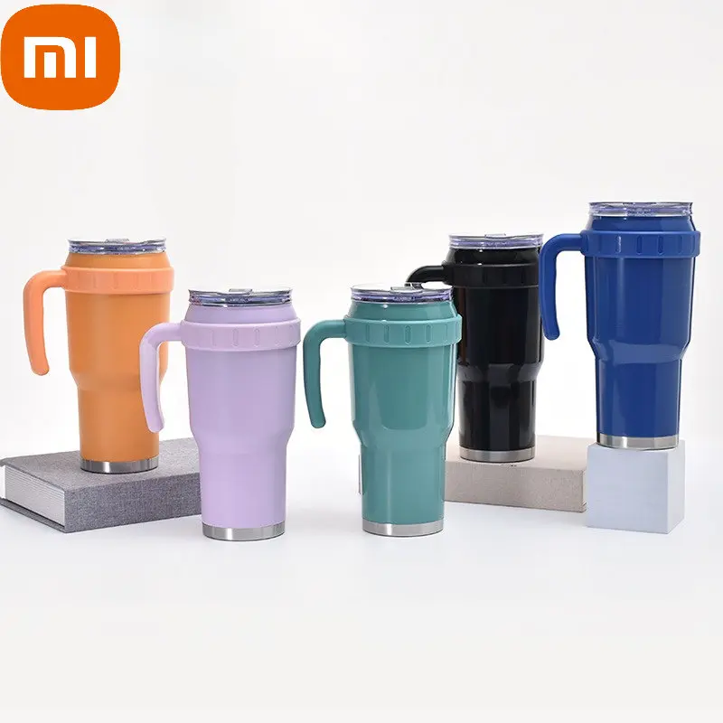 Xiaomi Thermal Cup 40Oz  Car Cup Water Bottom Thermal Outdoor Portable With Handle Thermos Thermos Transparent Scribe Cover