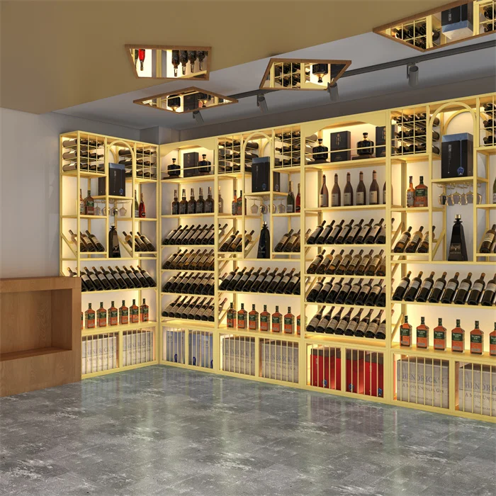 Winery commercial tobacco and wine floor cabinets, restaurant liquor cabinets, display cabinets, wall luminous red wine racks