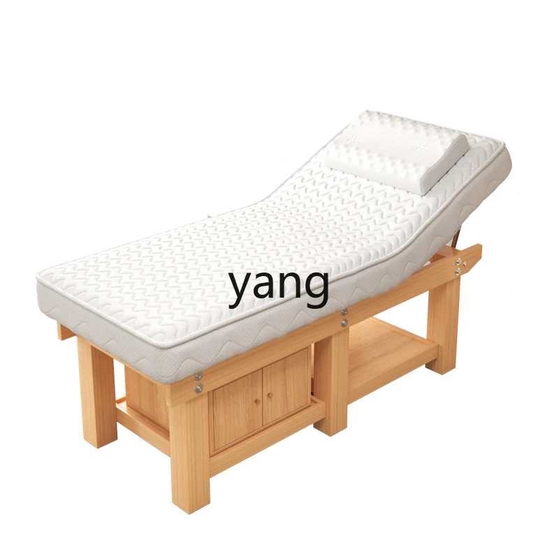 Lmm solid wood latex with hole pattern embroidery ear picking bed beauty salon beauty bed