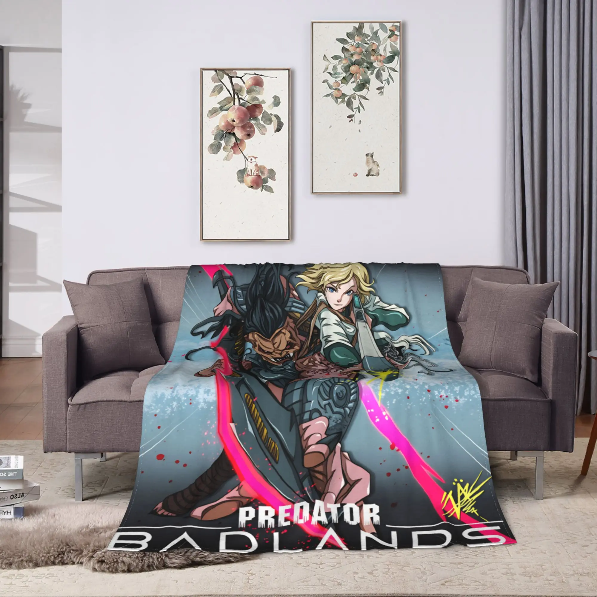 Predator Badlands 2025 Movies Super Warm Blankets Office Plush Throw Blanket Aesthetic Outdoor Flannel Bedspread Sofa Bed Cover