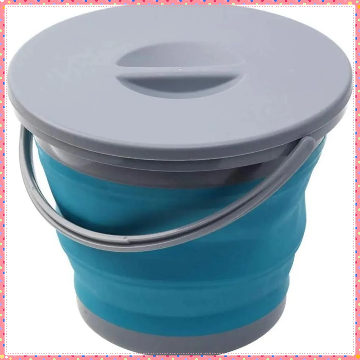 다용도 접이식 물통, 누수 방지 잠금 뚜껑이 있는 원형 통, 주방, 정원, 애완동물 세척, 자동차 세척용