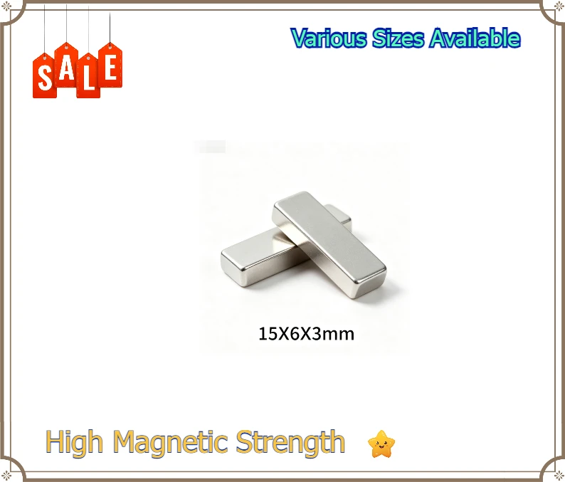 Super Strong 15x6x3mm Neodymium Magnet Rectangular Block NdFeB Permanent Magnet For DIY Handmade Arts And Crafts