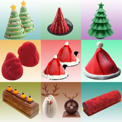 Christmas Tree Snowflake Christmas Decoration Tools Christmas Hat Silicone Cake Molds Kitchen Bakeware Mousse Chocolate Moluds