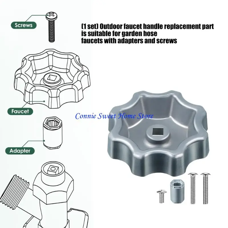 LXAF Universal Garden Faucet Handle with Mounting Hardware For Outdoor Use Enduring