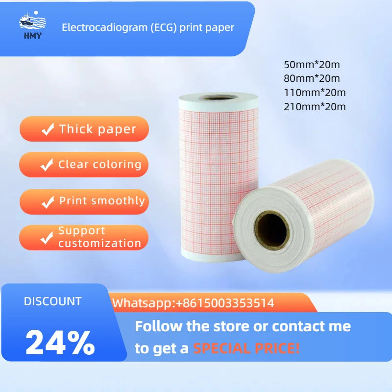 Electrocardiograph Thermal Printer Paper 50mm*20m/80mm*20/110mm*20m For CONTEC ECG100G ECG90A ECG600G ECG300G SP100 E3 E6