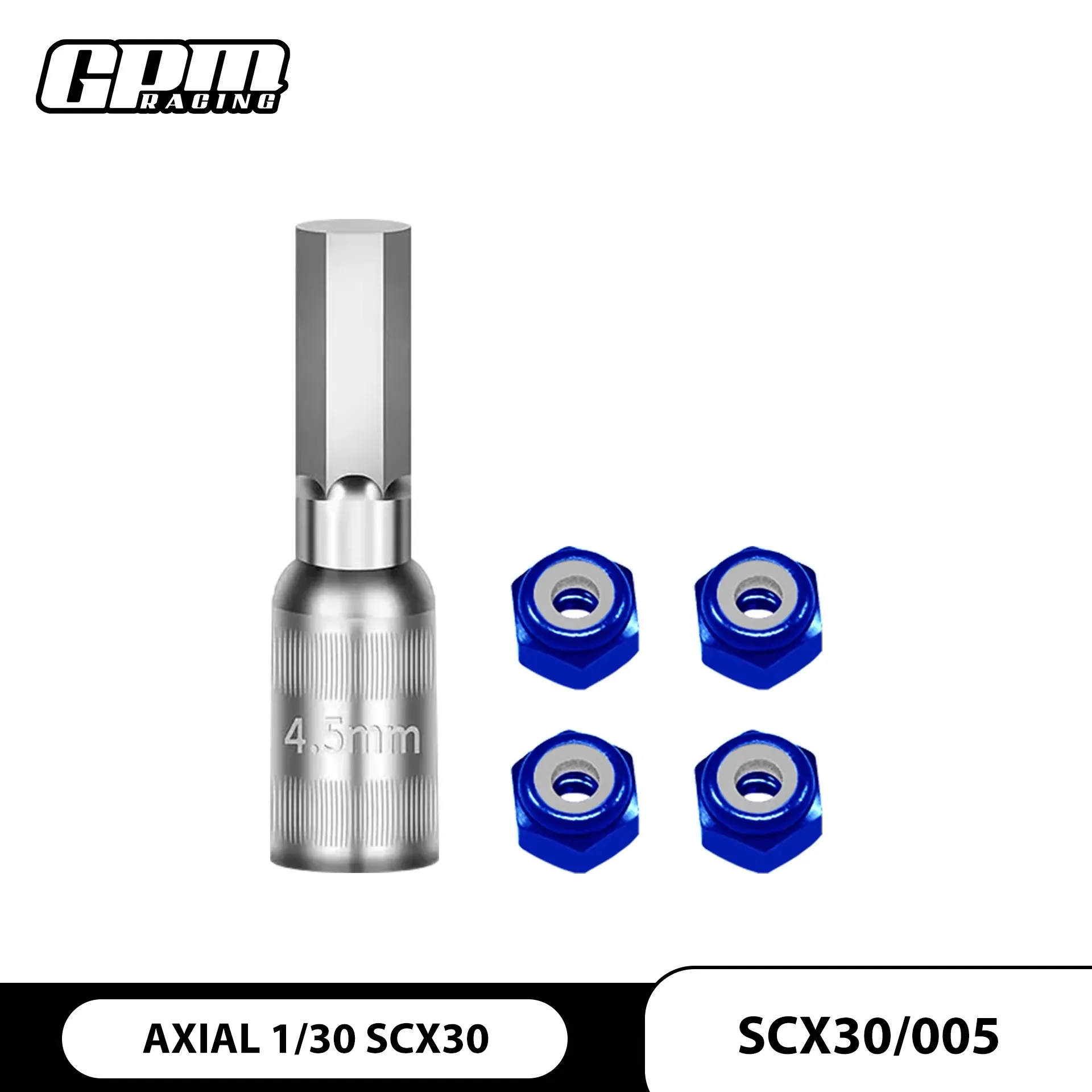 

Гайки ступицы колеса AXIAL 1/30 SCX30 (4 шт.) с инструментом для гайки