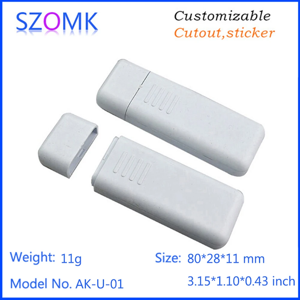 Hot selling small plastic usb stick enclosure (1 pcs) 80*22*12mm new diy plastic boxes, usb stick shell box electric case