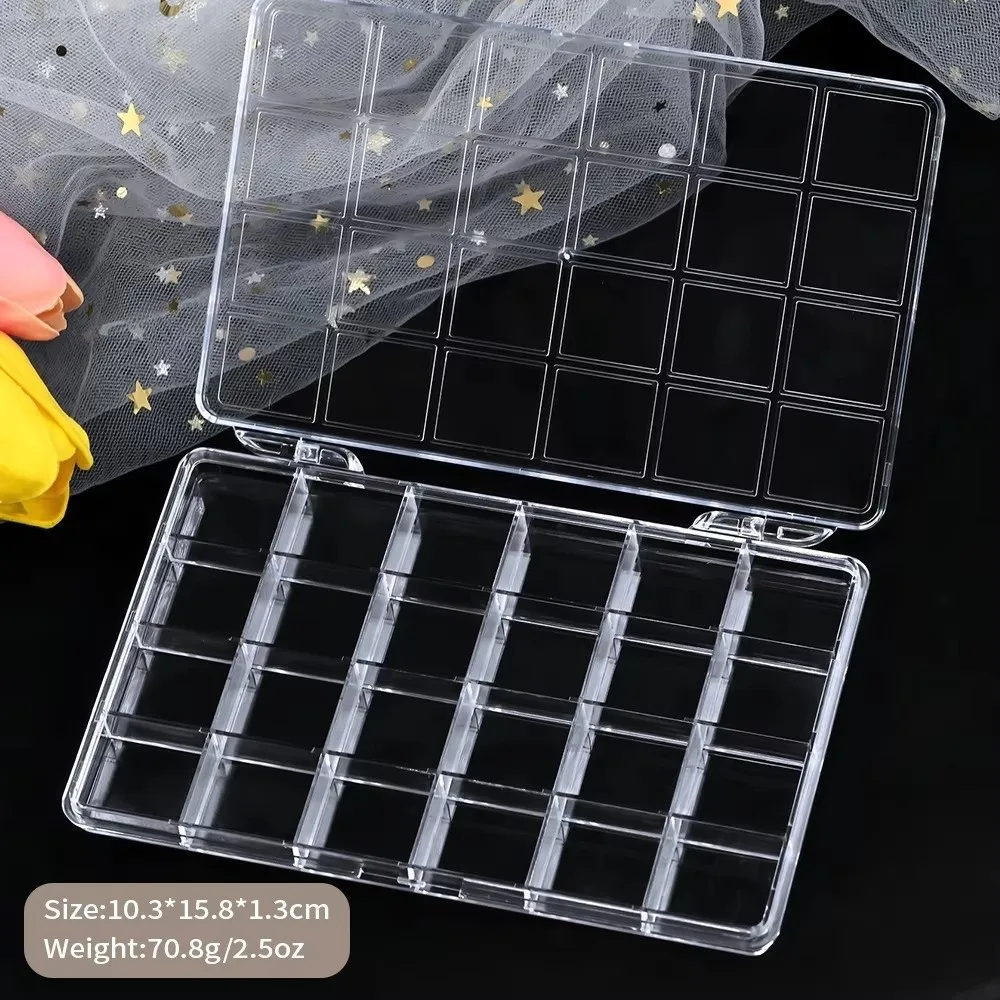 New 12/15/24Grids Nail Art Storage Box Transparent Nail Art Storage Tools Empty Storage Box Divider Rhinestones Rectangle Case