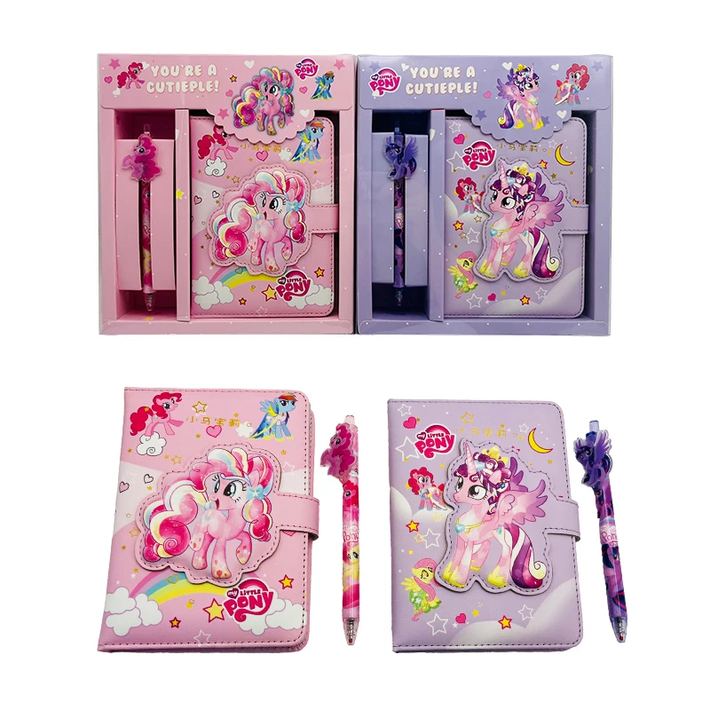 Set, My Little Pony Cute Cartoon Notebook Gel Pen Set, Back To School, School Supplies, Kawaii Notepad Portable Stationery