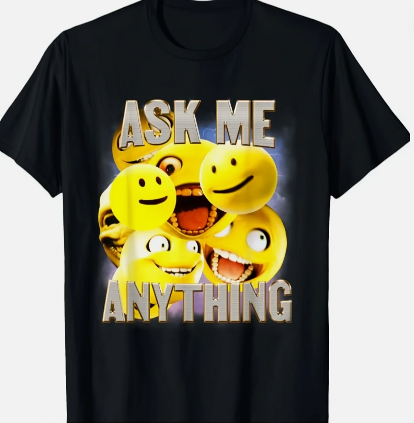 Verity Meme Ask Me Anything Bootleg Style T-Shirt Men's T-shirt Classic and Trendy Street Style Fashionable New Style