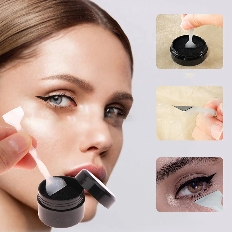 Set di timbri per eyeliner a doppia estremità, ombretto cosmetico, facile da classico, per timbri, accessori per stencil, strumenti per il trucco